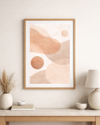 Abstrakt Poster – Solblekta Former i Terrakotta & Beige