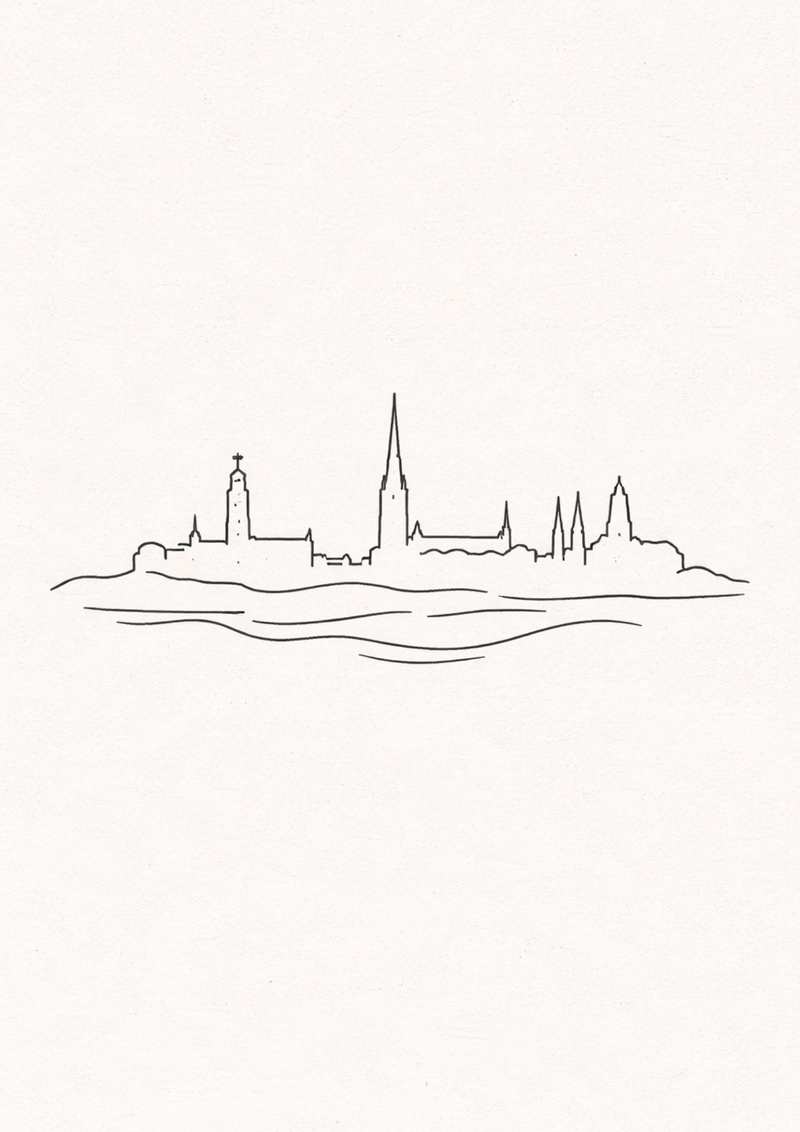 Skyline Stockholm Poster – Minimalistisk Linjekonst