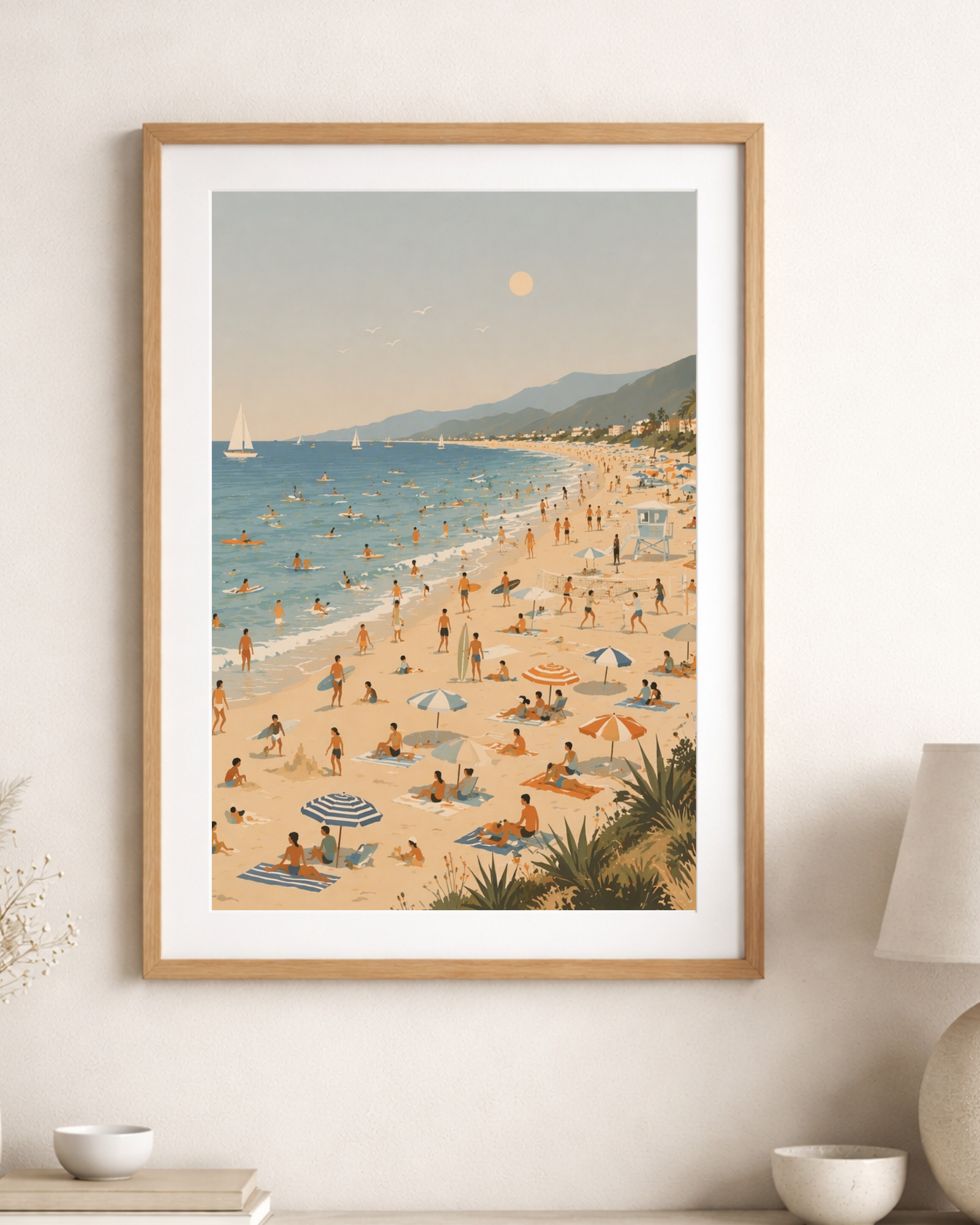 Strand Poster – Retro Hav & Solig Kustkänsla